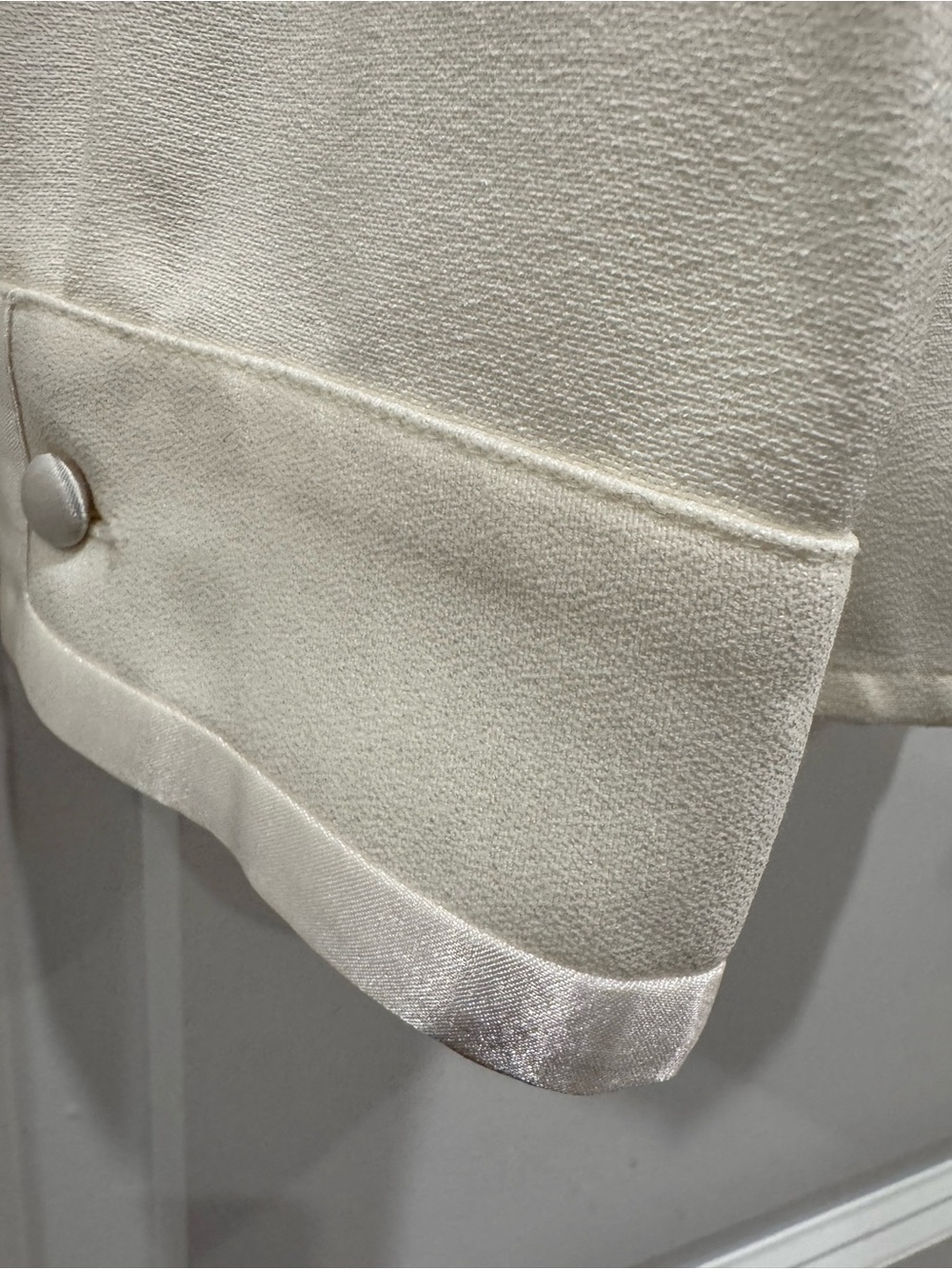 Cream Satin-Trim Blouse - Picture 6 of 9